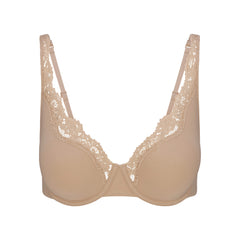 FITS EVERYBODY LACE UNLINED FULL COVERAGE BRA | CLAY