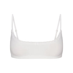 LIGHTWEIGHT COTTON POINTELLE SCOOP BRALETTE | SNOW