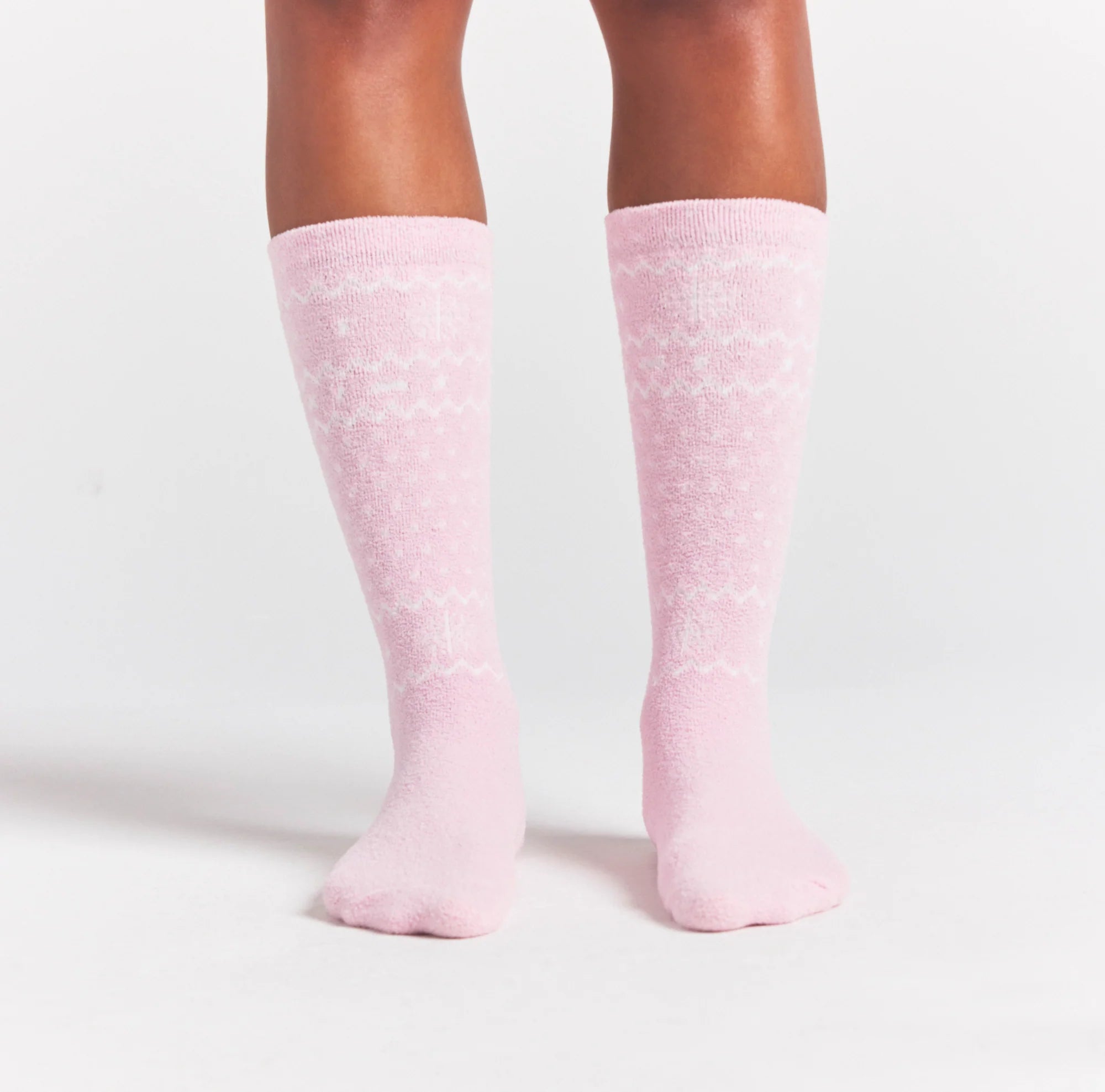 COZY LITE SOCK | BABY PINK HEART FAIR ISLE