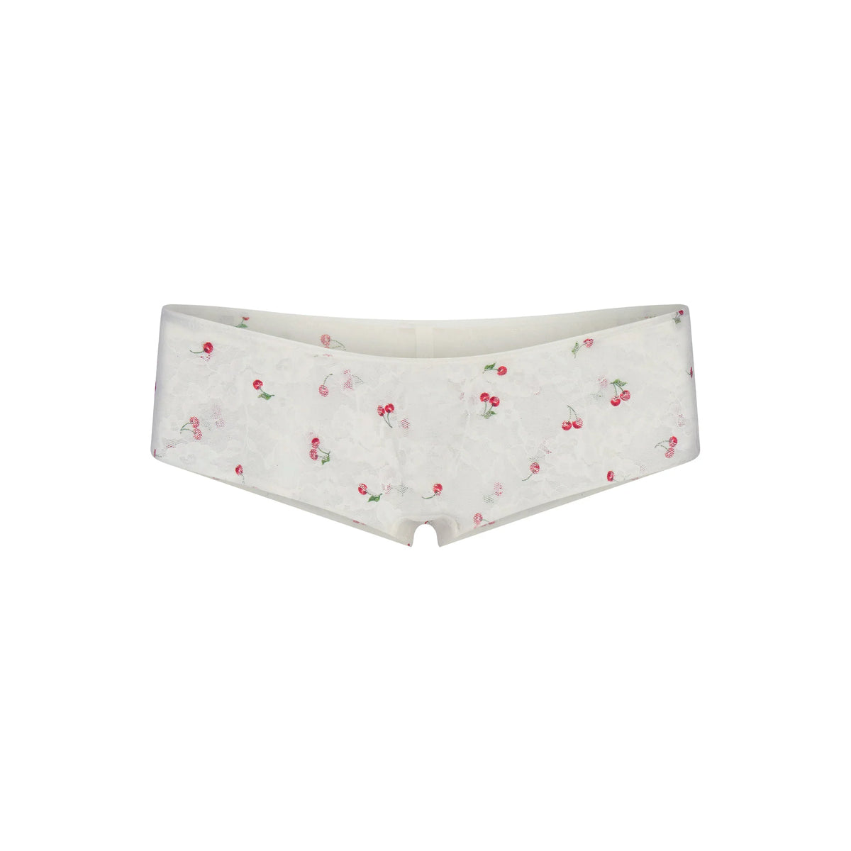STRETCH LACE HIPSTER | IVORY CHERRY PRINT