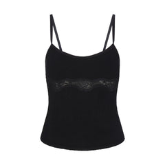 LACE KNIT TANK | OBSIDIAN