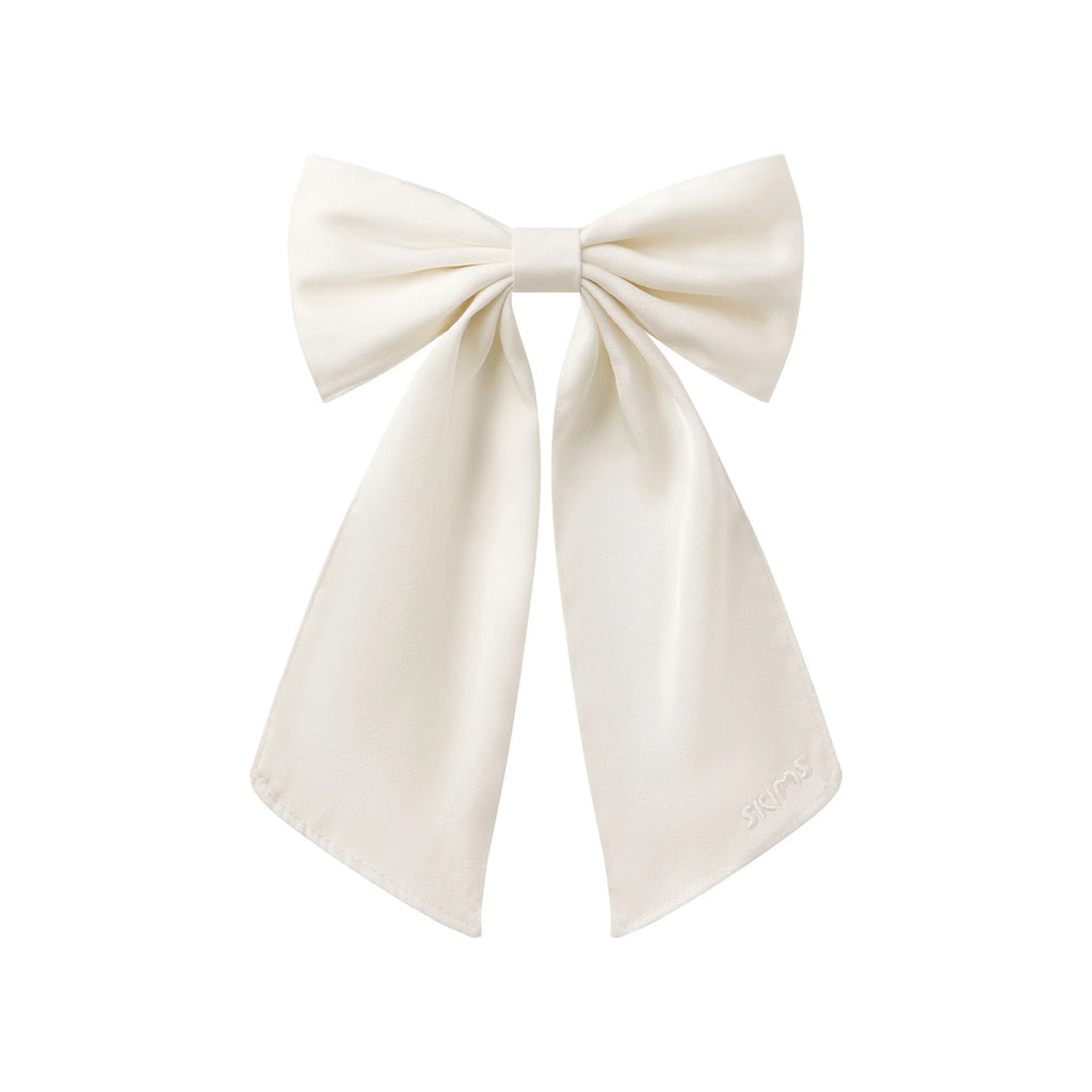 SATIN JUMBO BOW CLIP | IVORY