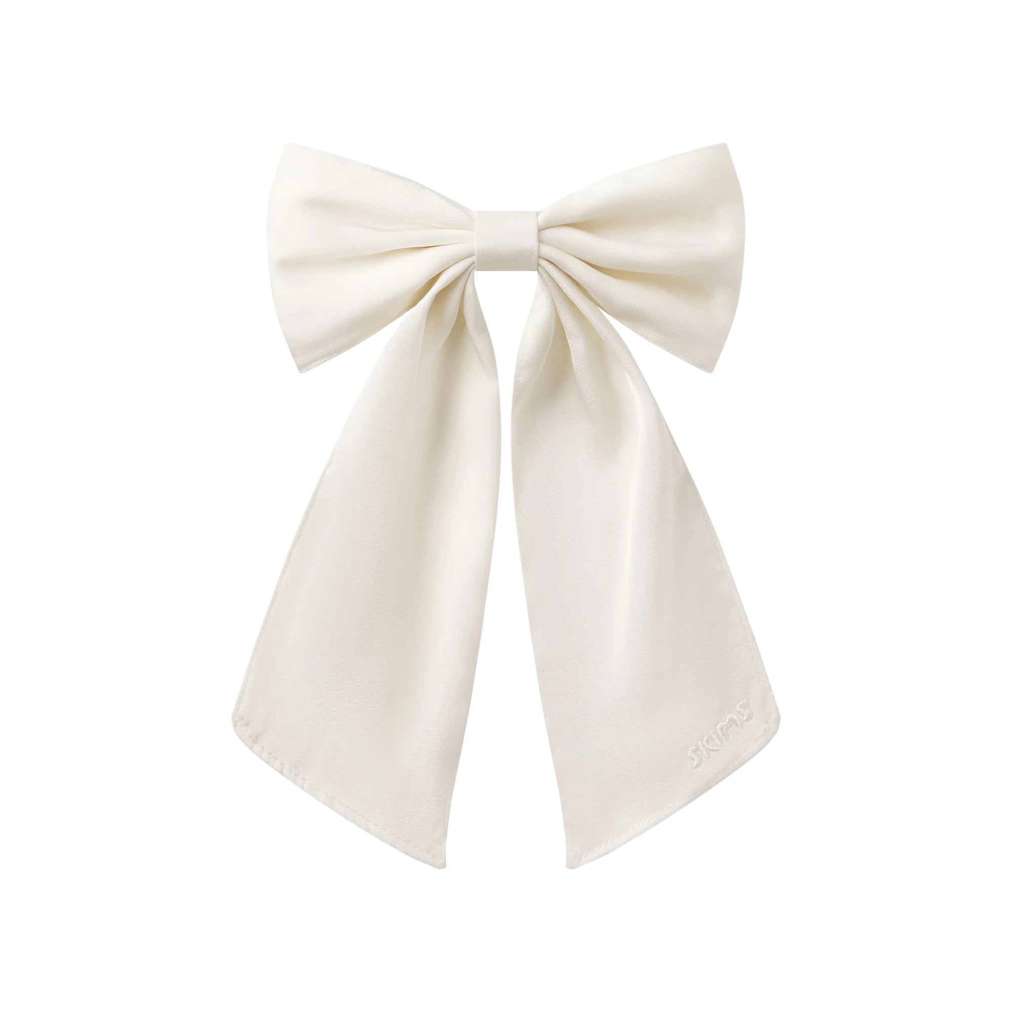 SATIN JUMBO BOW CLIP | IVORY