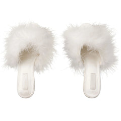FEATHER KITTEN HEEL | IVORY