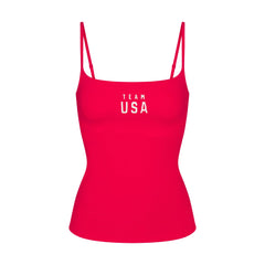 SKIMS FOR TEAM USA COTTON JERSEY PARALYMPIC CAMI | RED