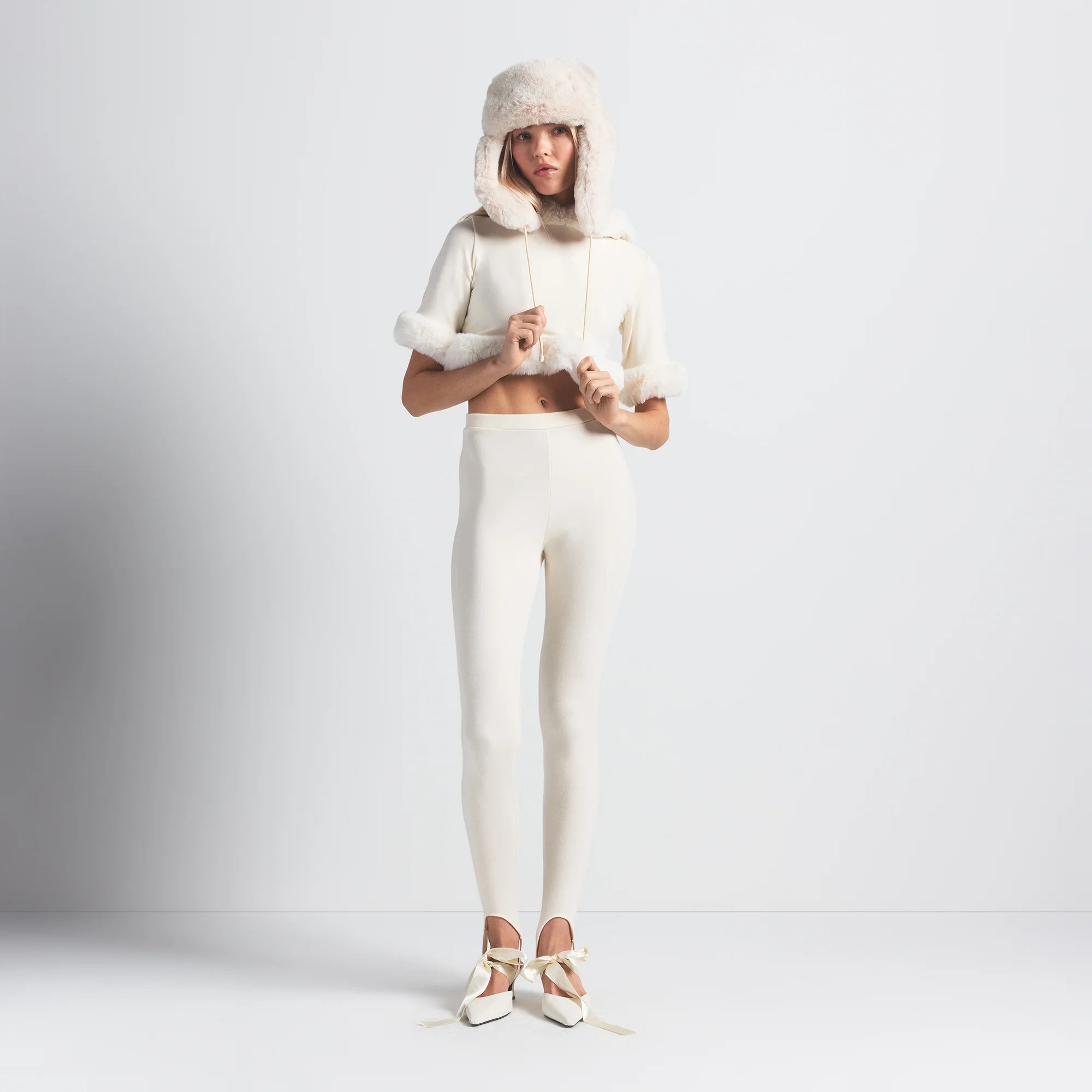 FAUX FUR TRAPPER HAT | EGRET