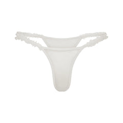 ULTRA FINE MESH RUFFLE STRING THONG | IVORY