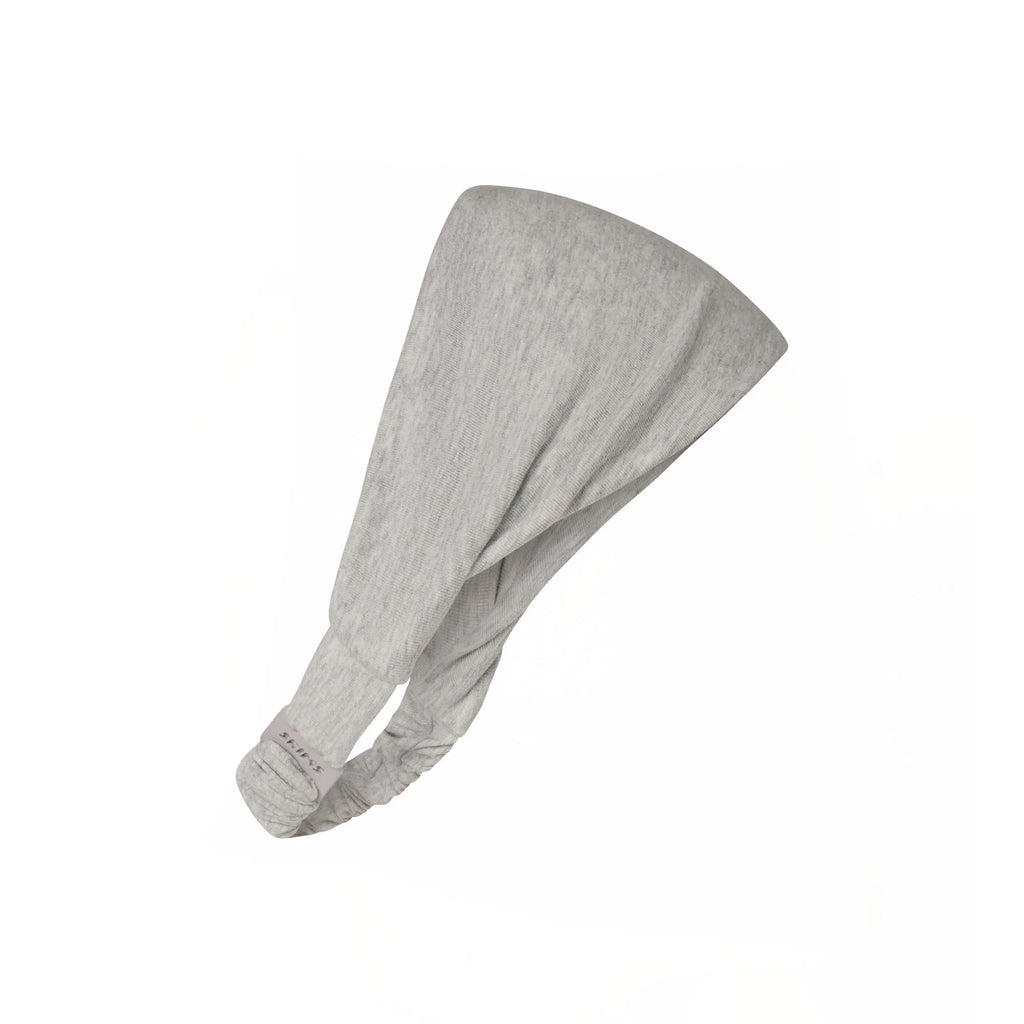 COTTON JERSEY WIDE HEADBAND | LIGHT HEATHER GREY