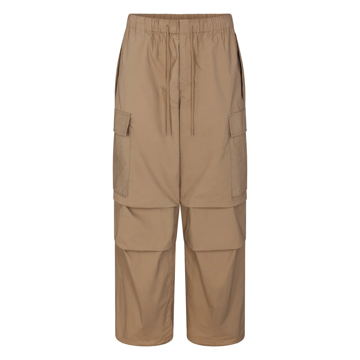 WOVEN COTTON OVERSIZED LOW RISE CARGO PANT | DESERT