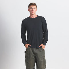WAFFLE MENS LONG SLEEVE TOP | GRAPHITE