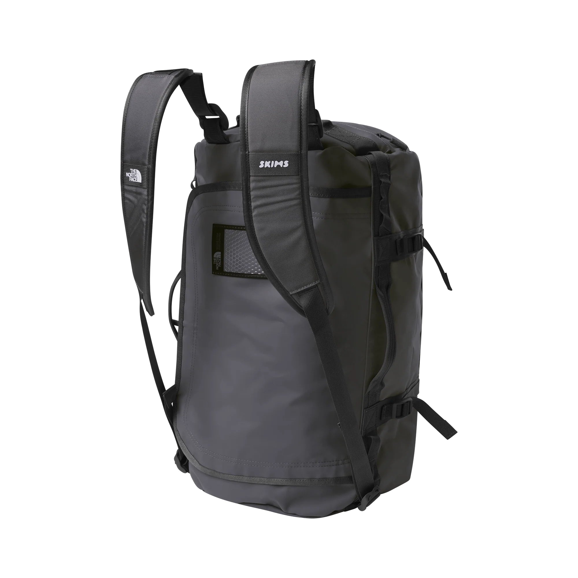 THE NORTH FACE X SKIMS SMALL BASE CAMP DUFFLE BAG | GUNMETAL