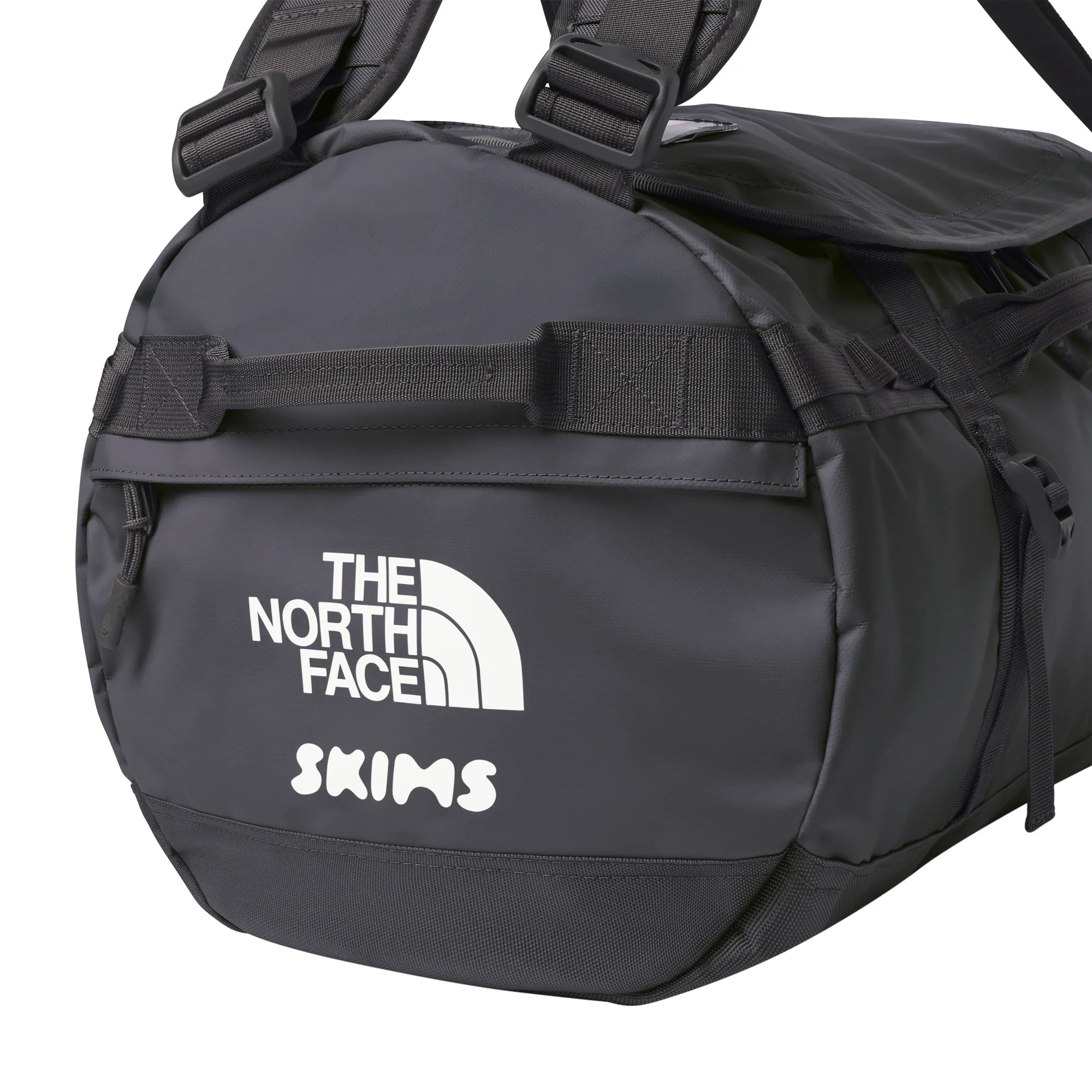 THE NORTH FACE X SKIMS SMALL BASE CAMP DUFFLE BAG | GUNMETAL