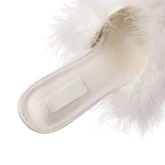 FEATHER KITTEN HEEL | IVORY